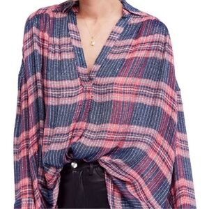 Free people fearless love oversized top pink Small NWT